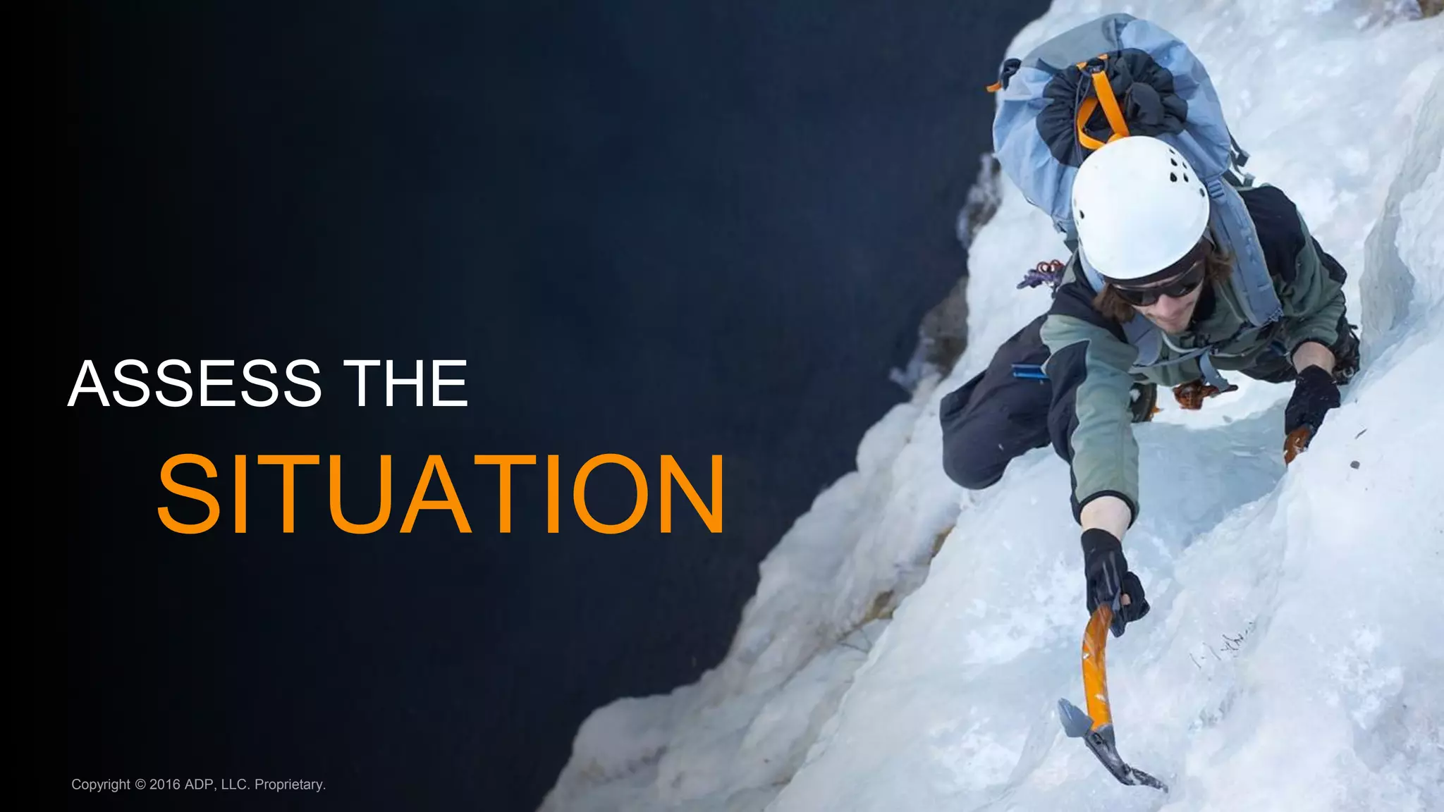 ASSESS THE
SITUATION
Copyright © 2016 ADP, LLC. Proprietary.
 