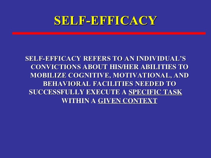 Self-Efficacy Theory
