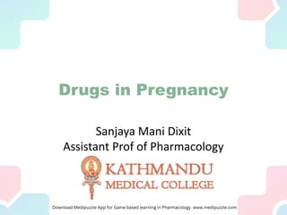 Drugs in Pregnancy
Sanjaya Mani Dixit
Assistant Prof of Pharmacology
 