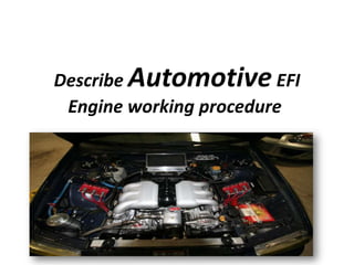Describe Automotive EFI
Engine working procedure

 