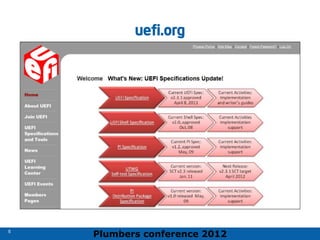 Plumbers conference 2012
5
5
uefi.org
 