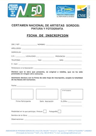 Ficha de Inscripción