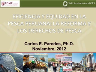 XXIII Seminario Anual CIES




Nuevos conocimientos para mejores políticas                  www.cies.org.pe
 