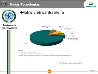 •Matriz Elétrica Brasileira
Novas Tecnologias
Fonte: Balanço Energético Nacional 2013
 
