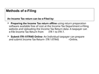 efile-ITR-NEW.pptx xbsubmited the project on income tax return | PPT