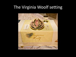 Judy Chicago with her masterpiece.