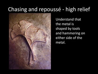 The underside of the ginko leaf relief