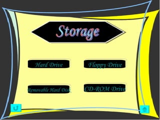 Storage Hard Drive Floppy Drive CD-ROM Drive Removable Hard Disk 