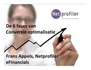 De 6 fases van
Conversie optimalisatie
Frans Appels, Netprofiler
eFinancials
 