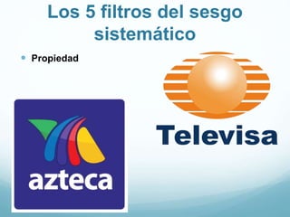 Los 5 filtros del sesgo
sistemático
 Propiedad
 