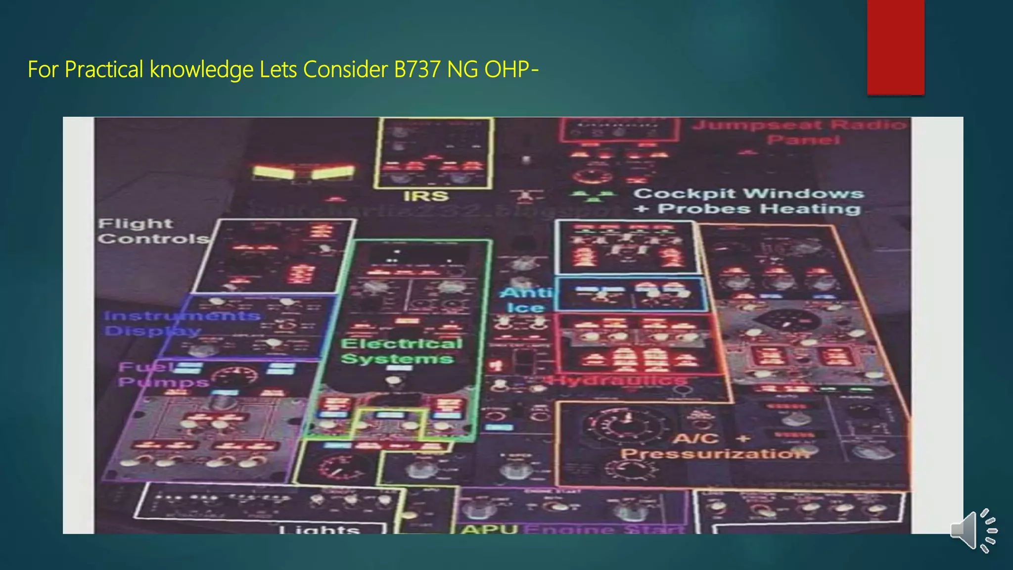 For Practical knowledge Lets Consider B737 NG OHP-
 