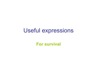 Useful expressions For   survival 