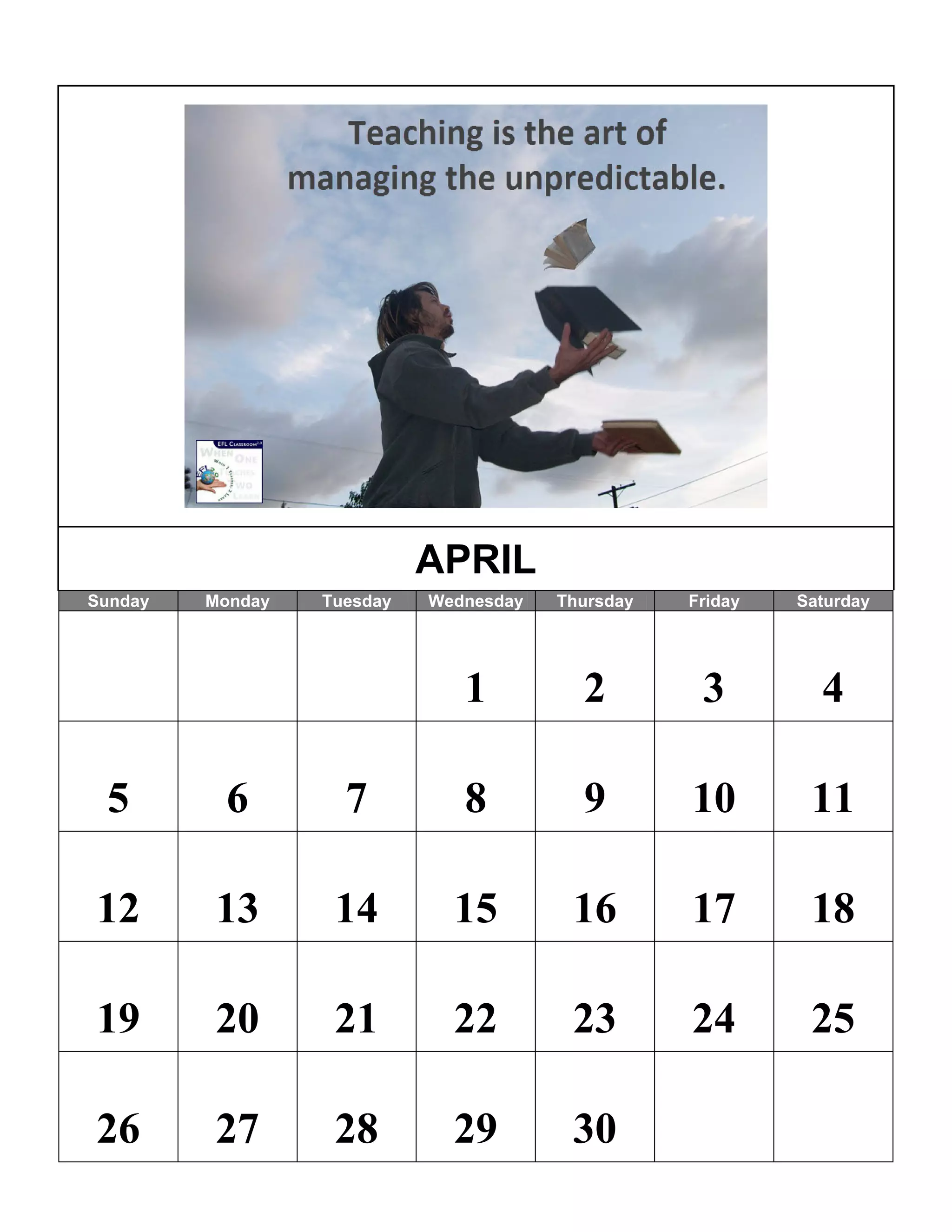 Efl 2 0 Inspirational 15 Calendar