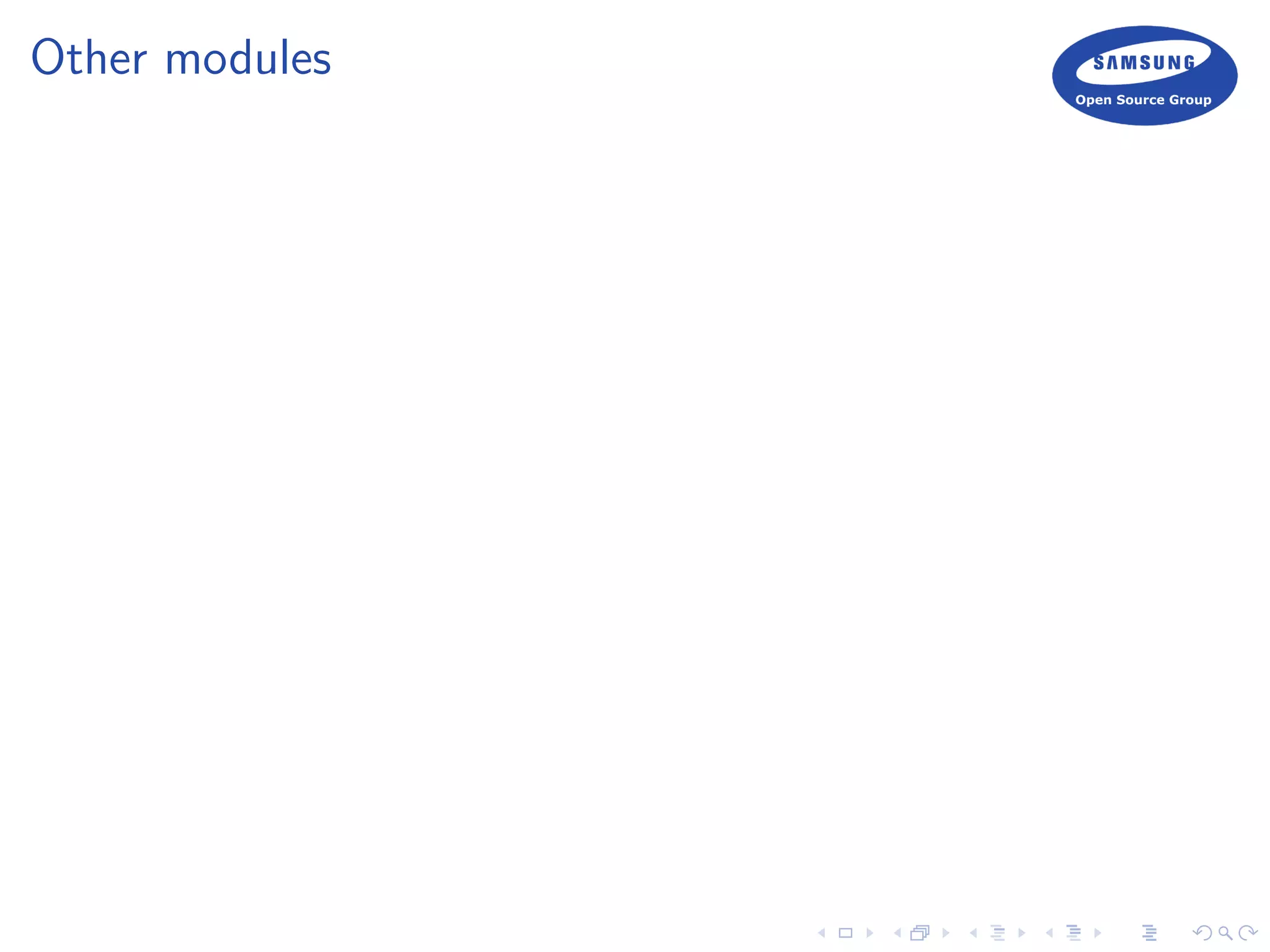 Other modules
 