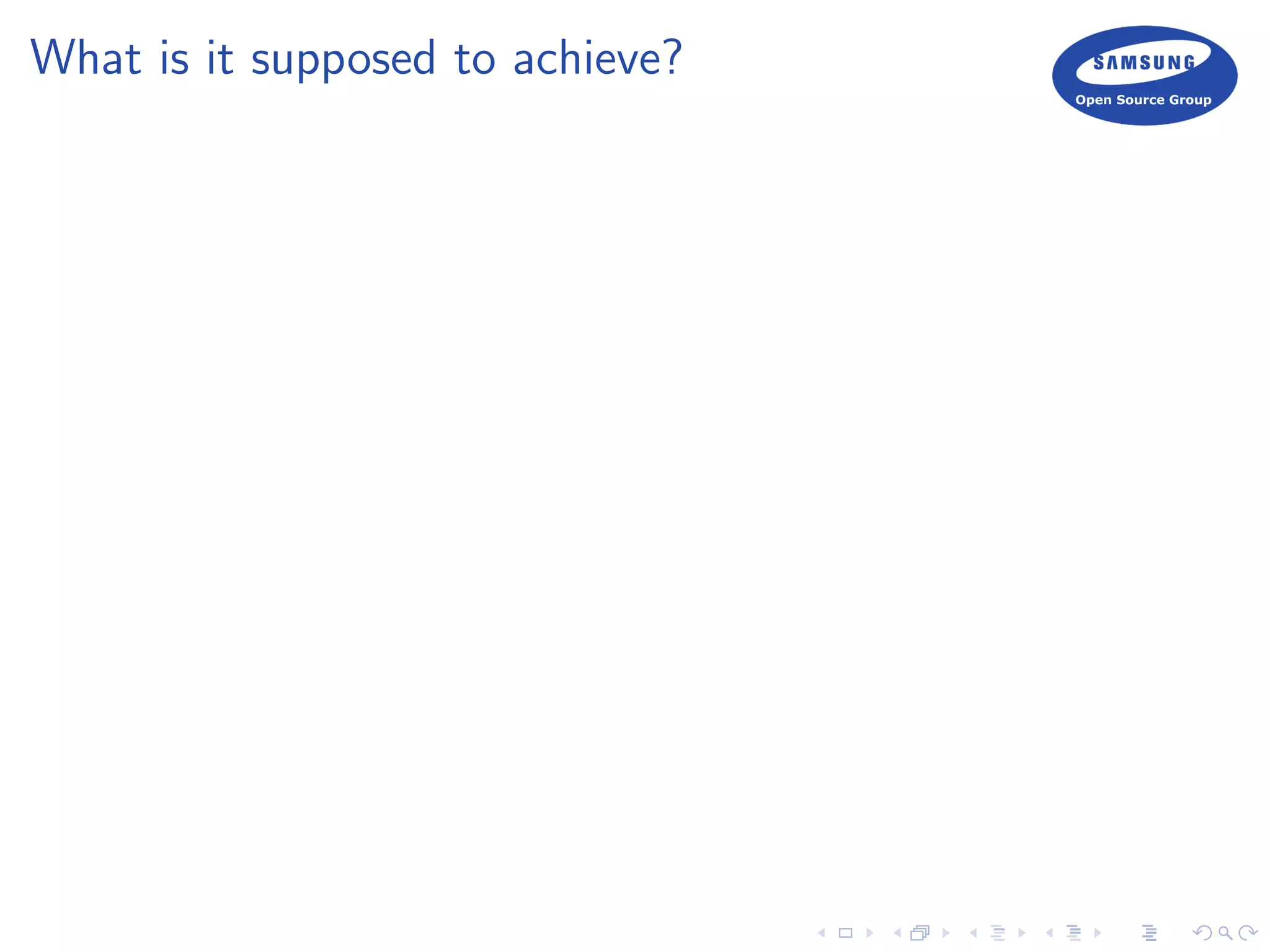 What is it supposed to achieve?
 