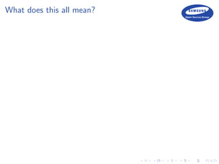 What does this all mean?
 