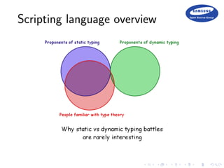Scripting language overview
 