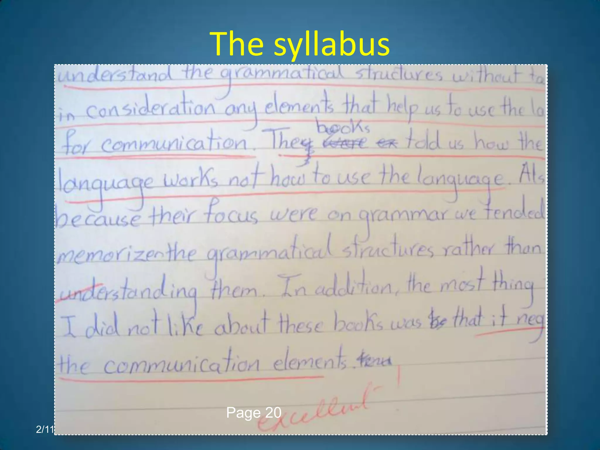 The syllabus




             Page 20
2/11/2012
 