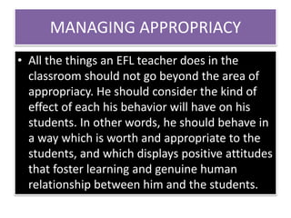 EFL teacher as manager (presentation) | PPTX