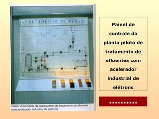 Painel de
controle da
planta piloto de
tratamento de
efluentes com
acelerador
industrial de
elétrons
**********
 