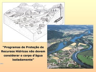 ““Programas de Proteção deProgramas de Proteção de
Recursos Hídricos não devemRecursos Hídricos não devem
considerar o corpo d’águaconsiderar o corpo d’água
isoladamente”isoladamente”
 