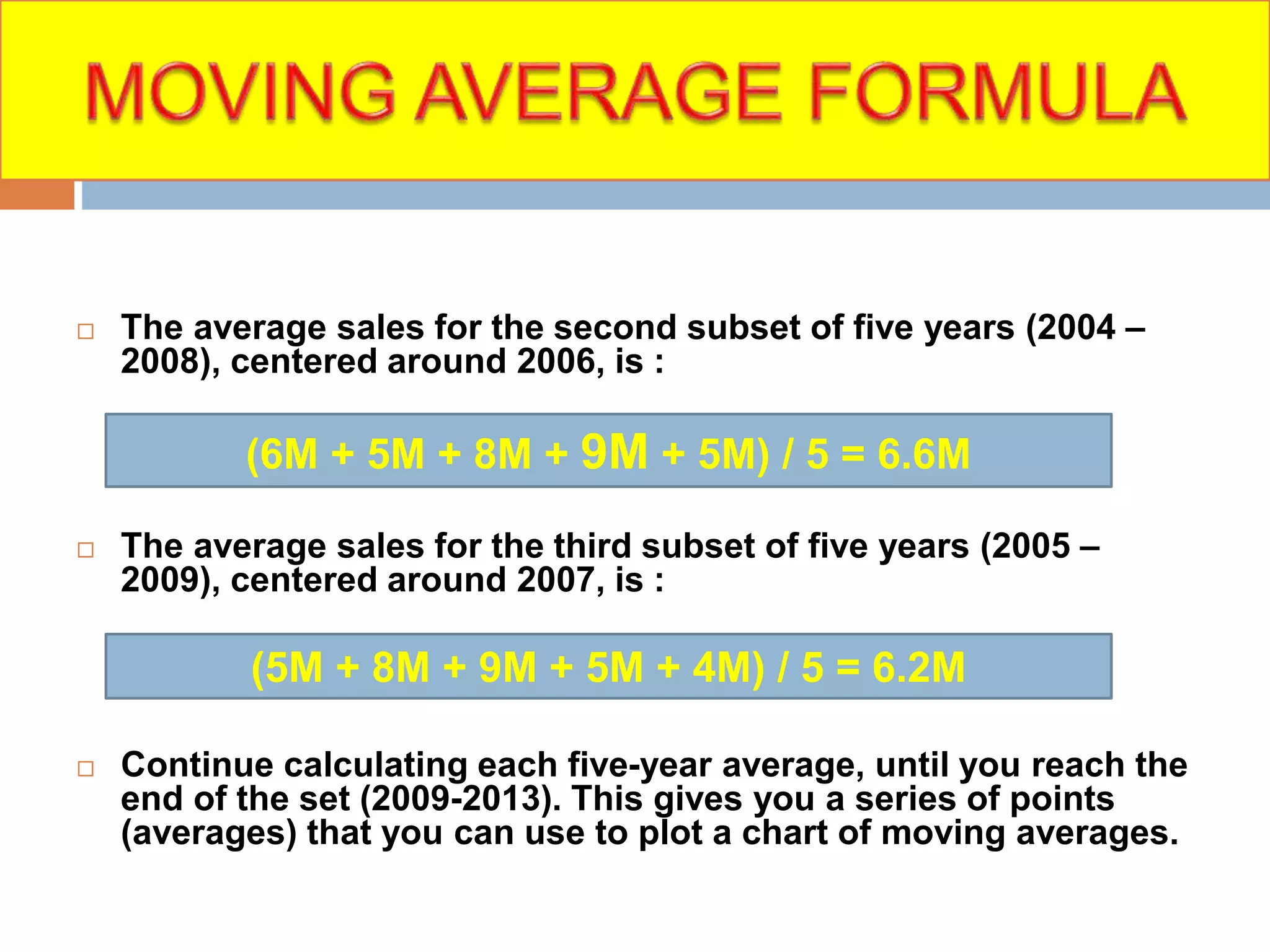 moving average formula of demand forecasting | PPTX