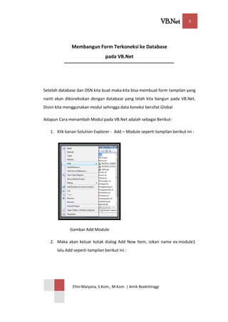Efmi modul vb net Pembahasan kasus Penjualan dengan VB.Net