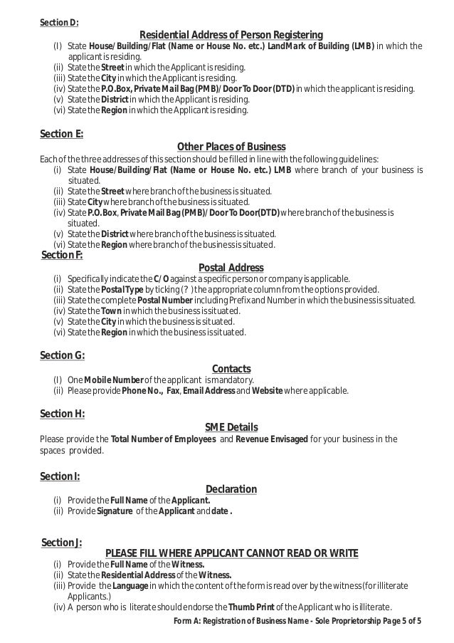 e form a sp registration sme full form