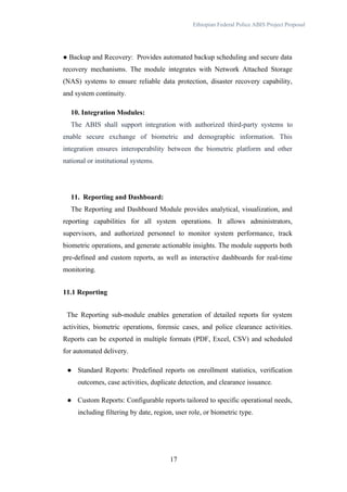 Automated Biometric Identification System Project Proposal for ...