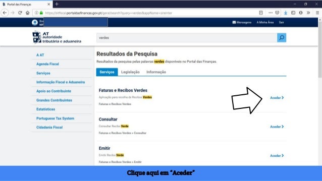 Financas Emitir Recibos Verdes