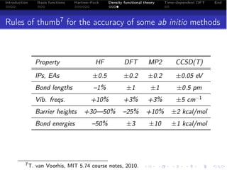 A brief introduction to Hartree-Fock and TDDFT | PDF