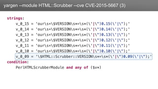 Заголовокyargen --module HTML::Scrubber --cve CVE-2015-5667 (3)
 