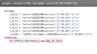 Заголовокyargen --module HTML::Scrubber --cve CVE-2015-5667 (3)
 