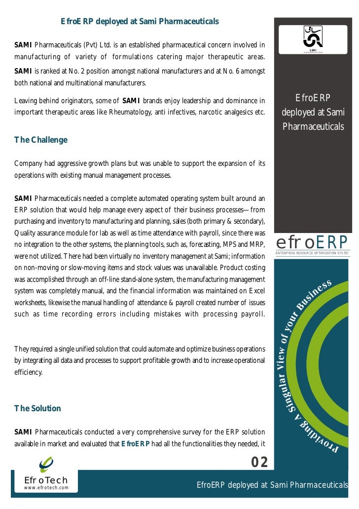 Efro Erp Case Study Sami Pharma