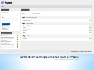 Burası eFront’u entegre ettiğimiz kendi sitemizdir.
http://oyunsity.com/efront/www/
 