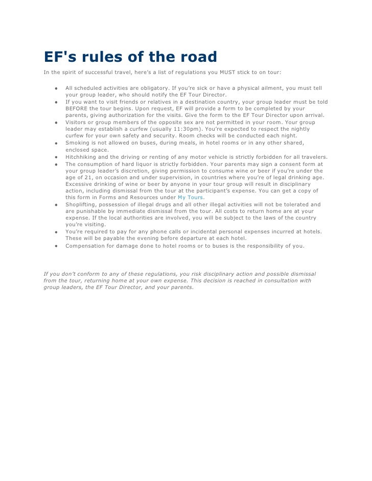 Ef Rules Of The Road