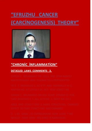 “EFRUZHU CANCER
(CARCİNOGENESİS) THEORY”




“CHRONİC İNFLAMMATİON”
DETAİLED LAWS COMMENTS 3.
 