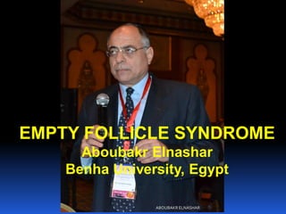 EMPTY FOLLICLE SYNDROME
Aboubakr Elnashar
Benha University, Egypt
ABOUBAKR ELNASHAR
 
