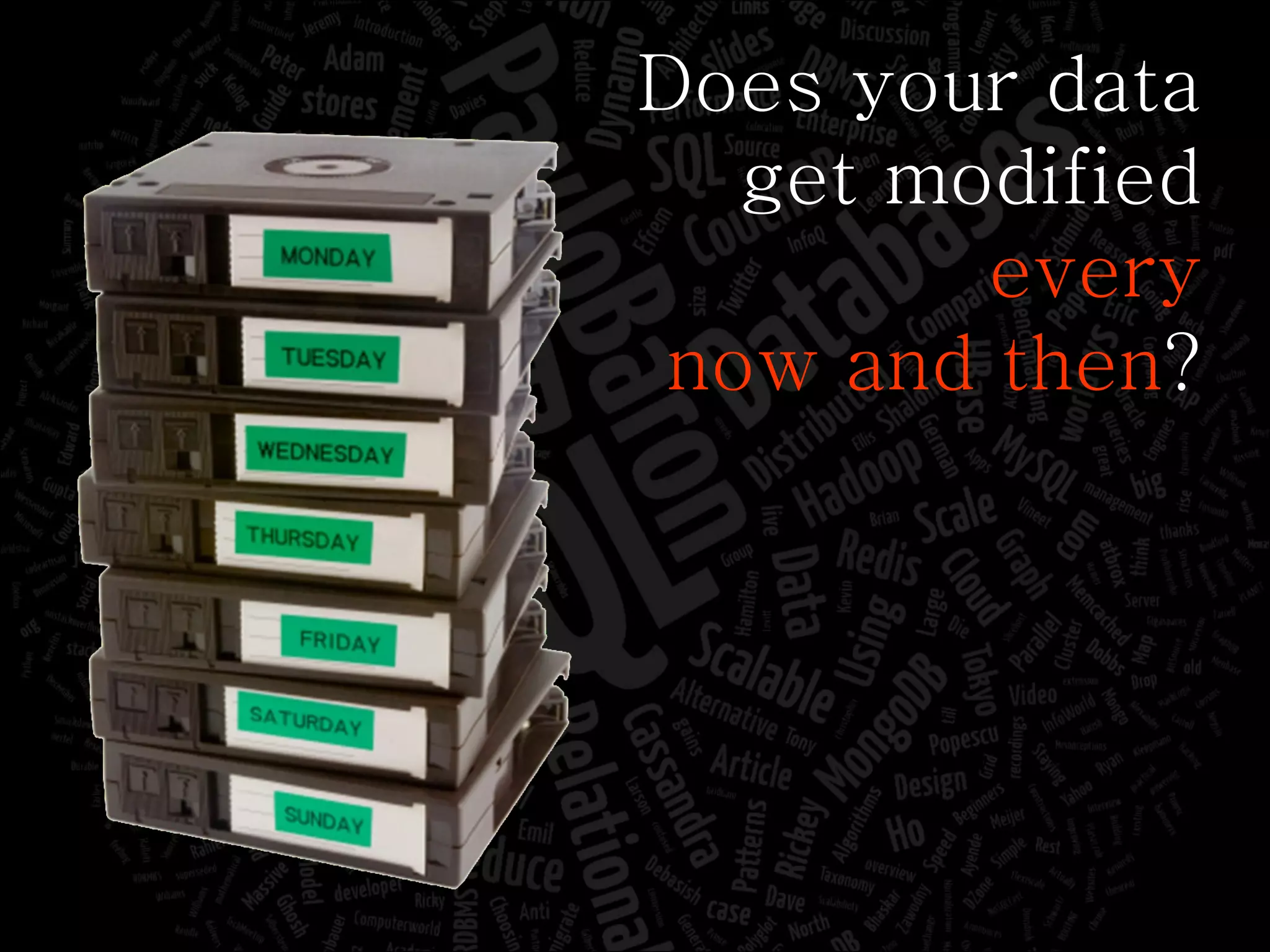 Does your data get modified every now and then ? 