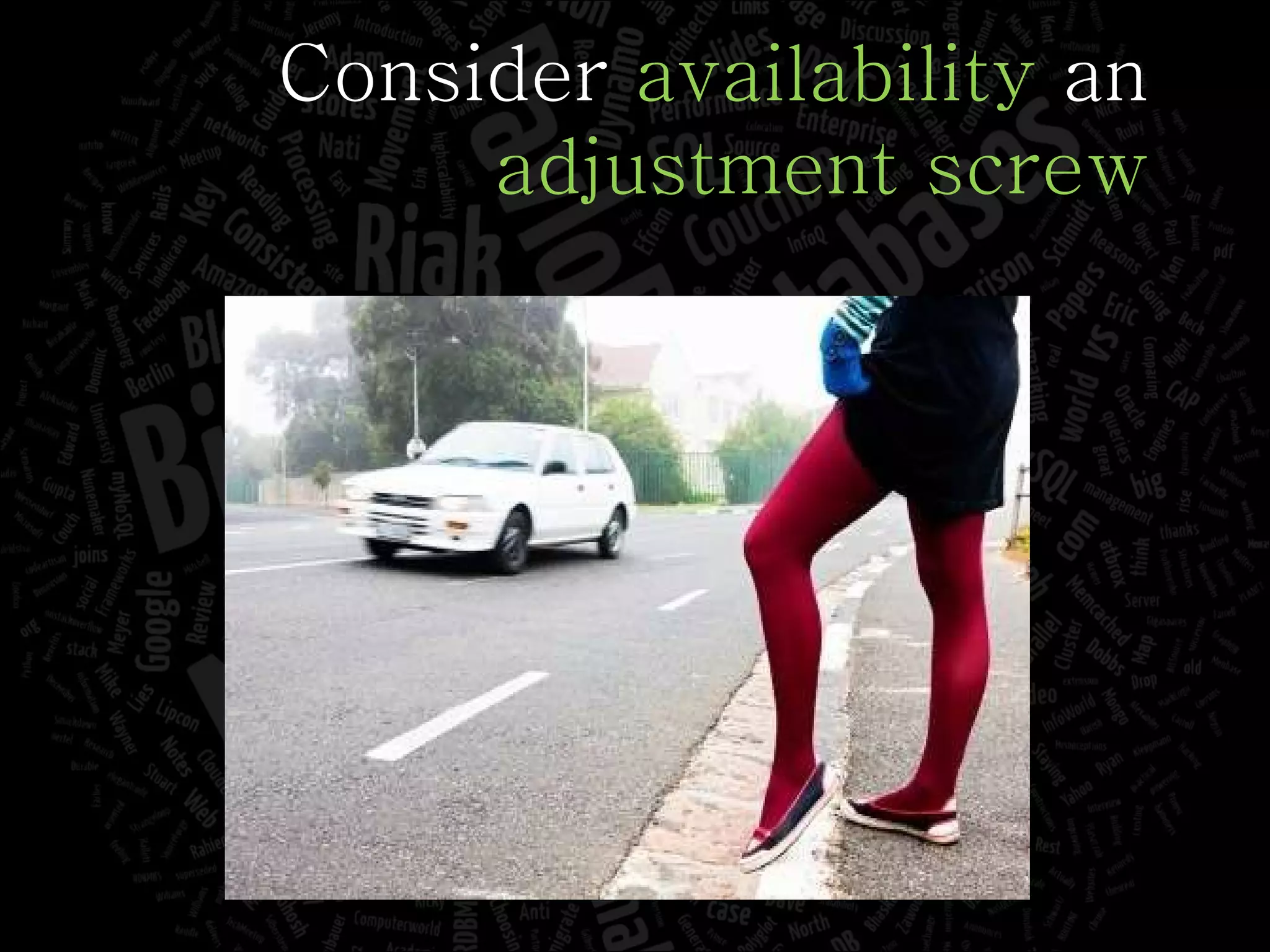 Consider  availability  an adjustment screw 