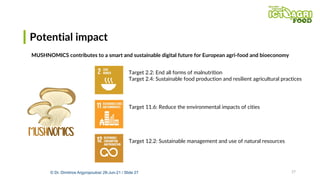 Potential impact
Target 2.2: End all forms of malnutrition
Target 2.4: Sustainable food production and resilient agricultu...