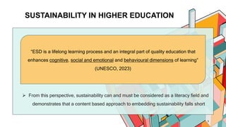 Education and Sustainable Development in Higher Education | PPTX