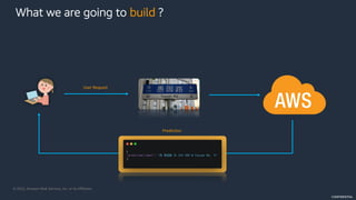 © 2022, Amazon Web Services, Inc. or its Affiliates.
CONFIDENTIAL
What we are going to build ?
User Request
Prediction
 