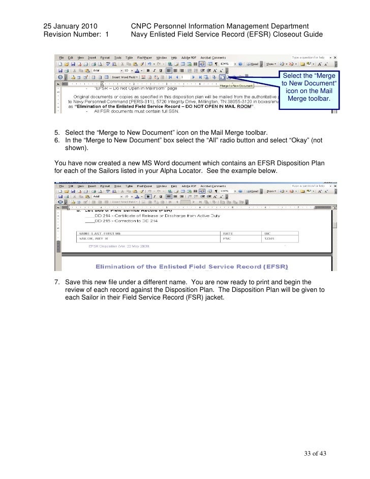efsr closeout guide navpers 1616 25 form