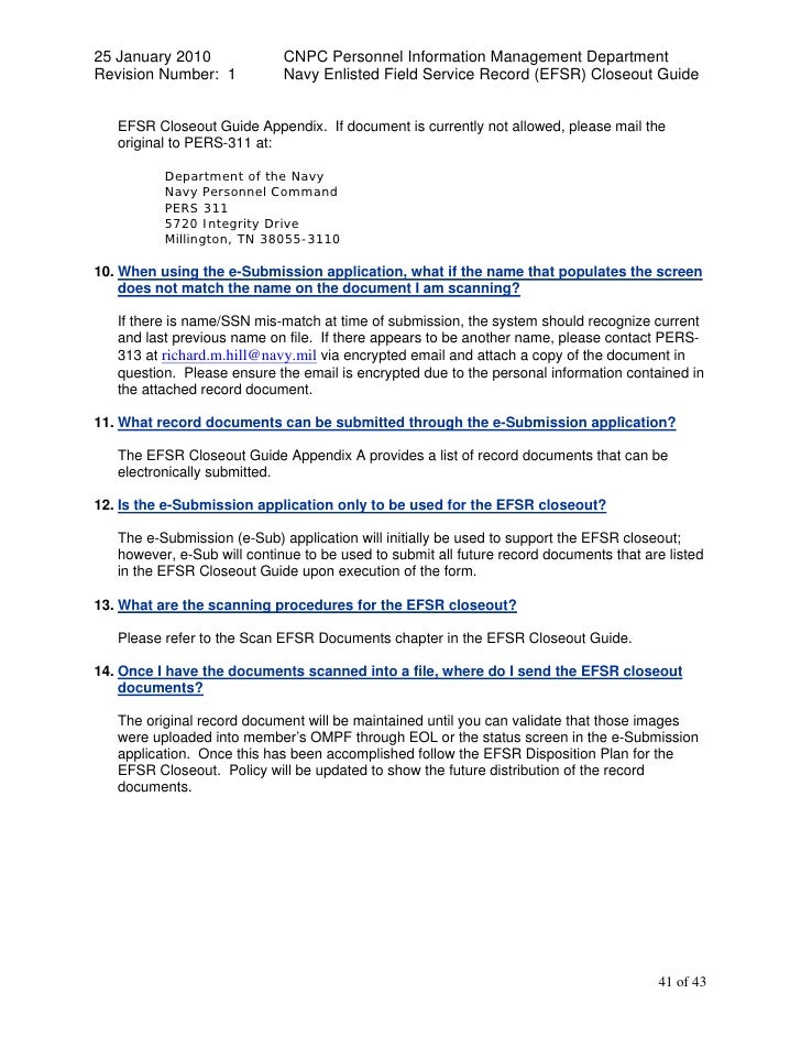 efsr closeout guide navpers 1616 25 form