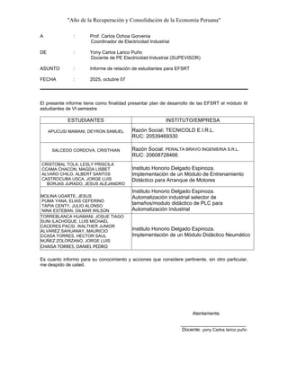 Informe sobre Desarrollo de Módulos Didácticos para Electricidad ...