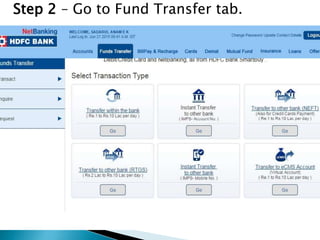 Step 2 – Go to Fund Transfer tab.
 
