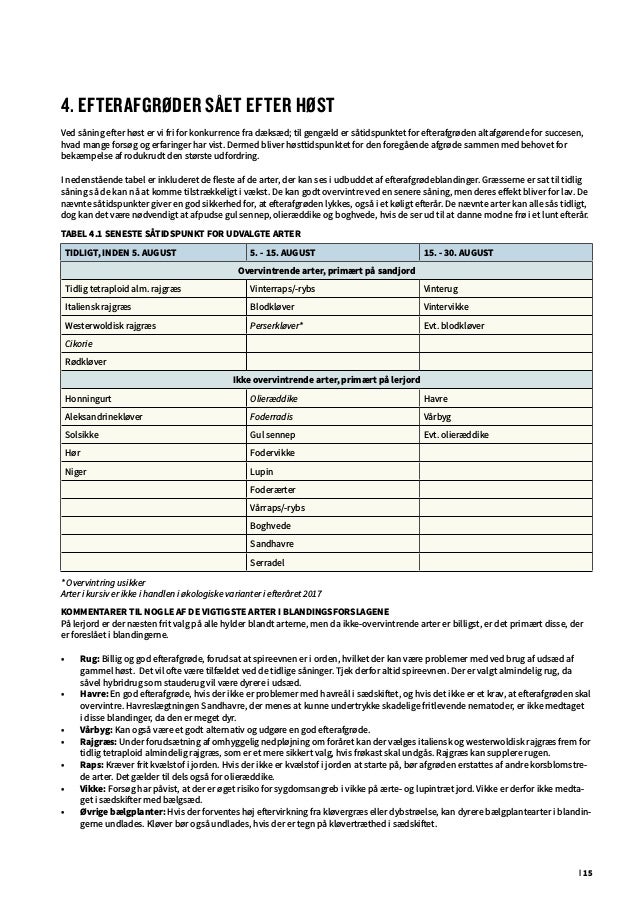 Manual for frivillige økologiske efterafgrøder
