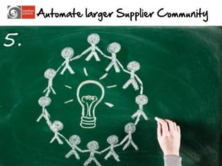 Automate larger Supplier Community

5.




                                          14
 