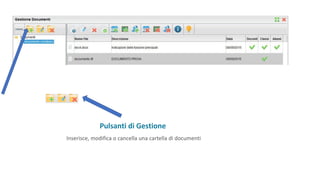 Pulsanti di Gestione
Inserisce, modifica o cancella una cartella di documenti
 